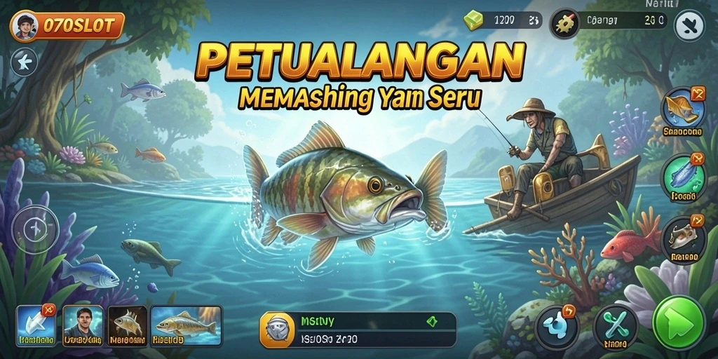 Tampilan screenshot 070SLOT dengan gameplay memancing yang menggembirakan.