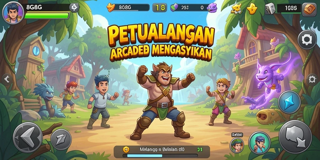 Tangkapan layar gameplay 8G8G yang penuh aksi arcade.