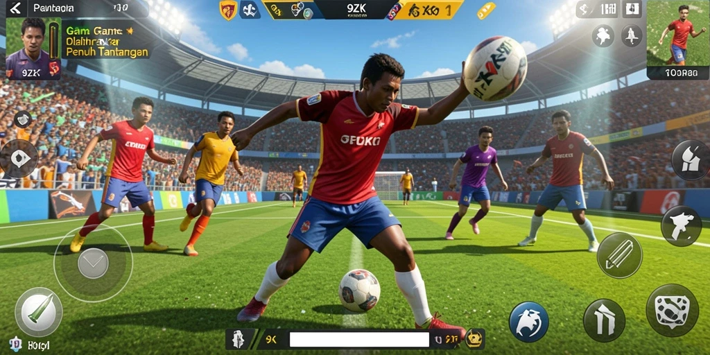 Tangkapan layar menunjukkan momen pertandingan seru di 9ZK.