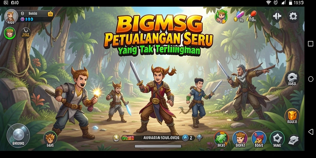 Screenshot gameplay yang menunjukkan aksi seru dalam petualangan BIGMSG.