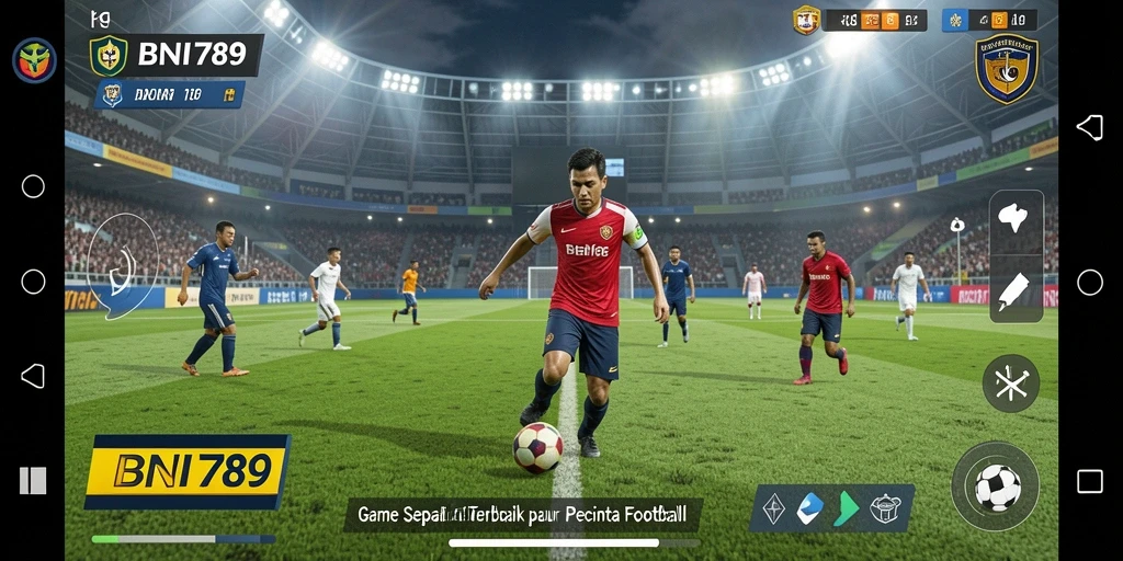 Gameplay BNI789 menampilkan aksi sepak bola yang mendebarkan.