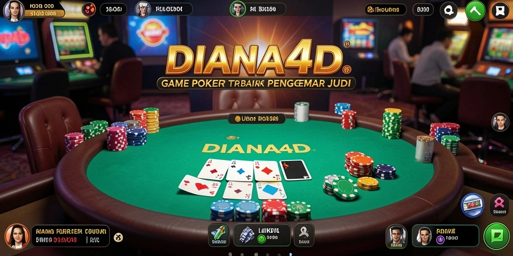 Tampilan permainan Poker yang mendebarkan di DIANA4D.