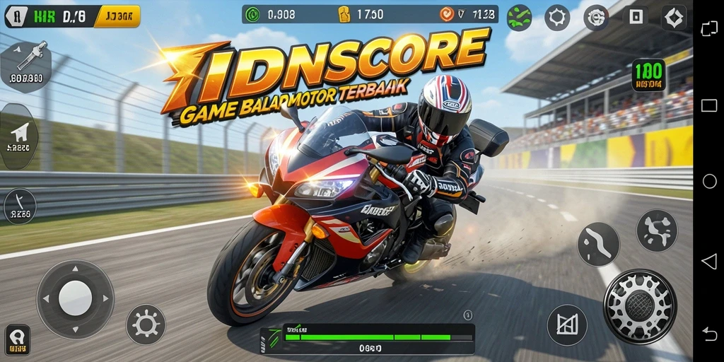 Screenshot menunjukkan tampilan balapan mendebarkan di IDNSCORE.