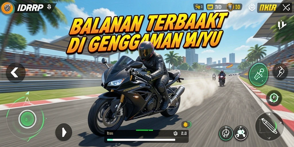 Tangkapan layar <strong>IDRRP</strong> menunjukkan aksi mendebarkan dalam balapan motor.