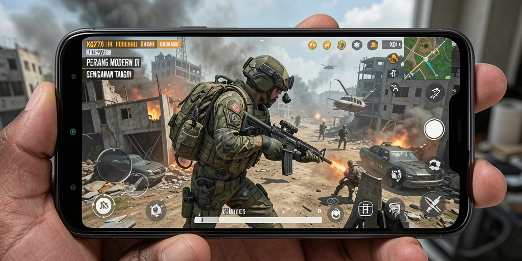 Tampilan gameplay menegangkan dalam KG778 dengan pertempuran mendebarkan.