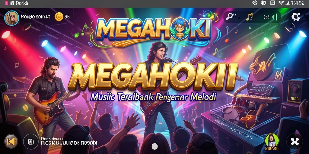 Screenshot gameplay MEGAHOKI menampilkan keseruan bermain musik.