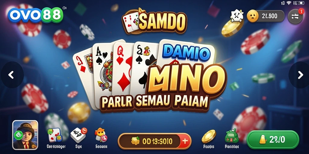 Screenshot permainan Domino OVO88 yang menampilkan keseruan dalam bermain.