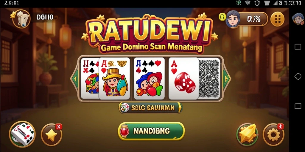 Tampilan gameplay RATUDEWI yang menarik dengan aksi permainan domino.