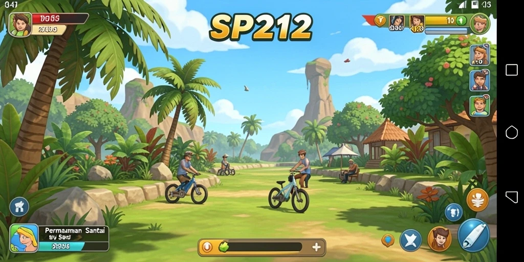 Tampilan gameplay SP212 yang menarik dan berwarna-warni.